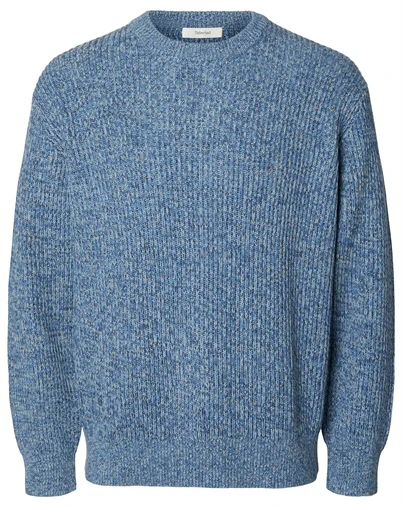 Selected - SLMTilum Knit Crew Neck - Blue Horizon